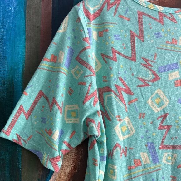 LuLaRoe Womens T-Shirt Dress Short Sleeve Knee Length XS Geometric - Picture 12 of 16